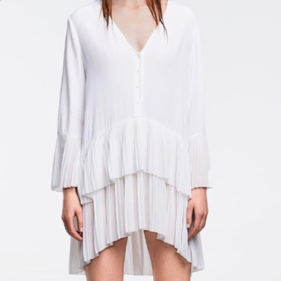 ZARA Pleated Ruffle Tunic/Dress - Picture 7 of 8